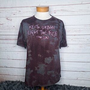 Keith Urban 2013 Concert T shirt Light The Fuse Tour Bleach Tie‎ Dye XL